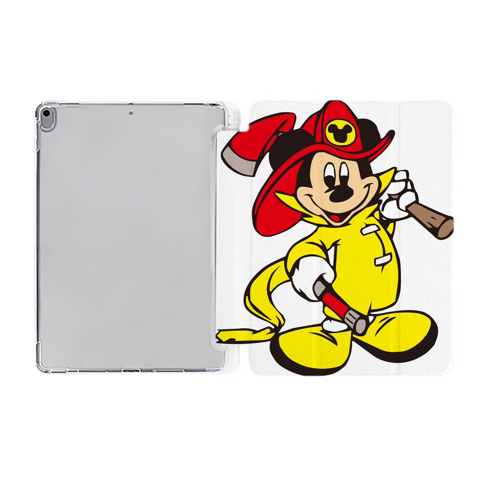 （画像用） ミッキーマウス Mickey Mouse IPad ケース ペン収納付き 三つ折りスタンド PUレザー×シリコン 対応機種9.5/10.5/10.9インチ